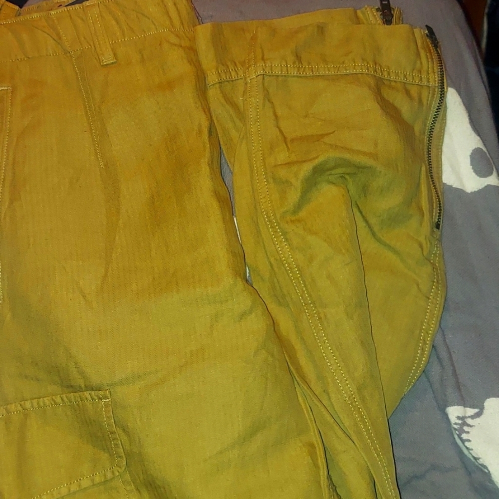Nwt! funky embroidered utility cargo pants. linen / cotton blend. high vibes. - Picture 5 of 7